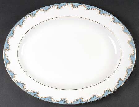 Marlborough Light Blue 13" Oval Serving Platter
