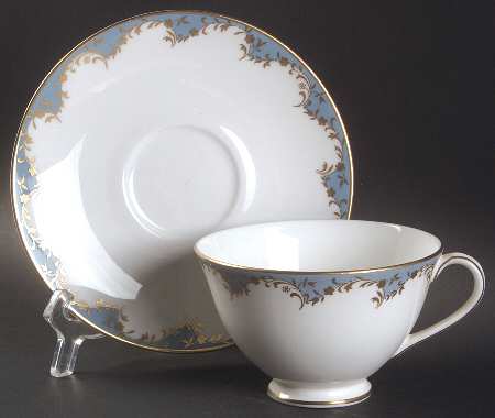 Marlborough Light Blue Footed Cup & Saucer Set