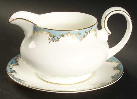Marlborough Light Blue Gravy Boat & Underplate