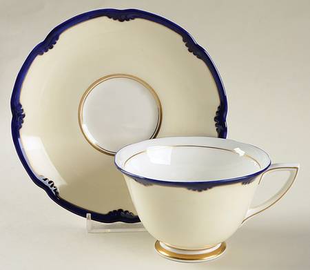 Marlborough Cobalt Blue Footed Cup & Saucer Set