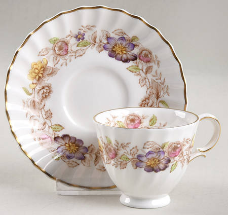 Mayfair Brown, Multicolor Footed Demitasse Cup & Saucer Set