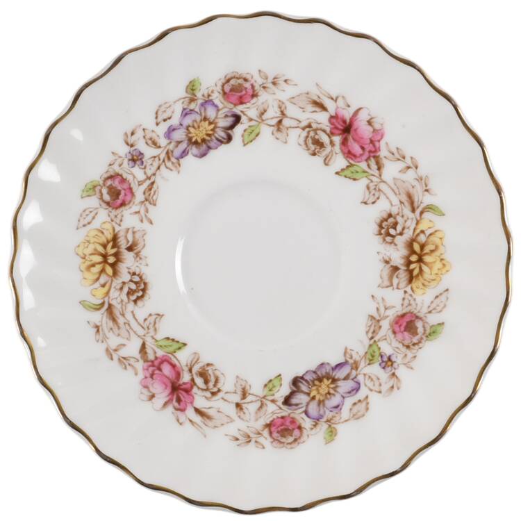 Mayfair Brown, Multicolor Saucer for Footed Cup