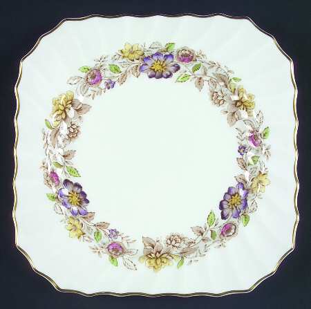 Mayfair Brown, Multicolor Square Luncheon Plate