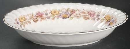 Mayfair Brown, Multicolor 10" Oval Vegetable Bowl