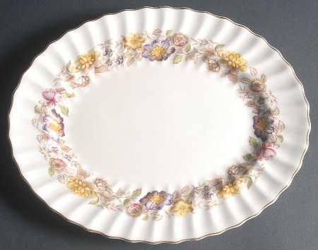 Mayfair Brown, Multicolor 12" Oval Serving Platter