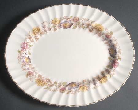 Mayfair Brown, Multicolor 14" Oval Serving Platter