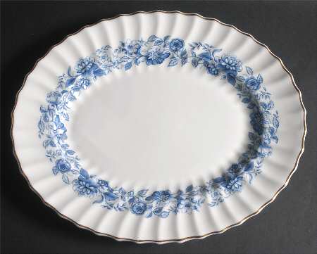Mayfair Blue 14" Oval Serving Platter
