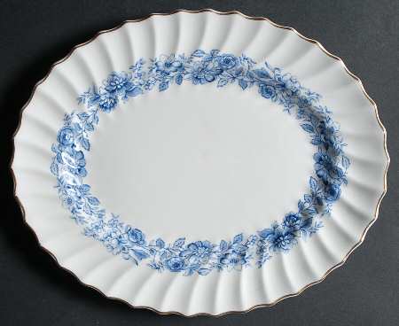 Mayfair Blue 11" Oval Serving Platter