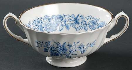 Mayfair Blue Footed Cream Soup Bowl