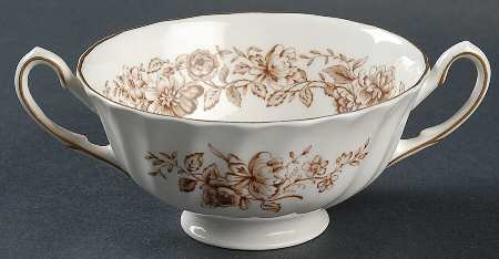 Mayfair Brown Footed Cream Soup Bowl