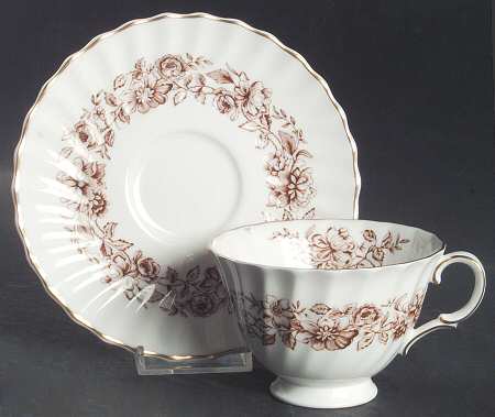 Mayfair Brown Footed Cup & Saucer Set