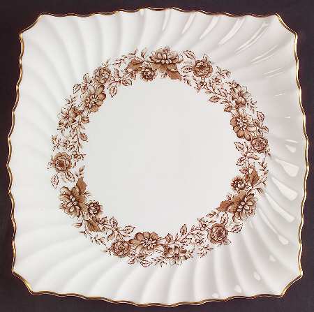 Mayfair Brown Square Cake Plate