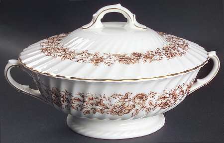 Mayfair Brown Round Covered Vegetable