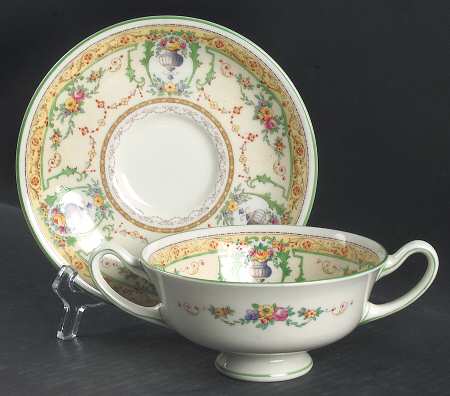 The Melfont Footed Cream Soup Bowl & Saucer Set