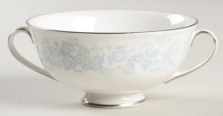 Meadow Mist Footed Cream Soup Bowl