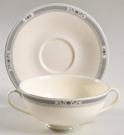 Melissa Micro Footed Cream Soup Bowl & Saucer Set