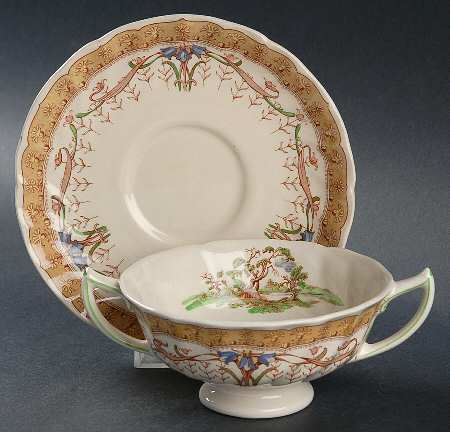 Michelham Footed Cream Soup Bowl & Saucer Set