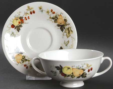 Miramont Footed Cream Soup Bowl & Saucer Set