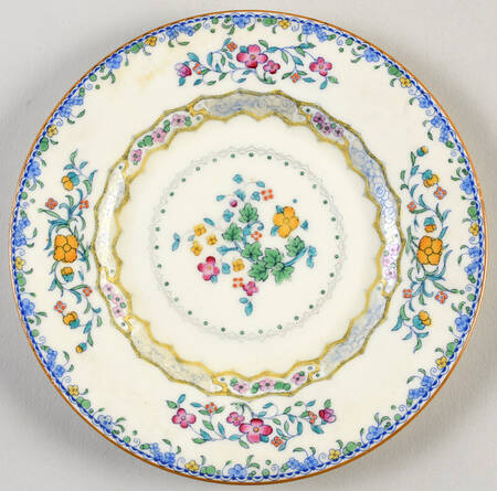 Morella Blue (H2878, Dark Cream Background) Dessert/Pie Plate
