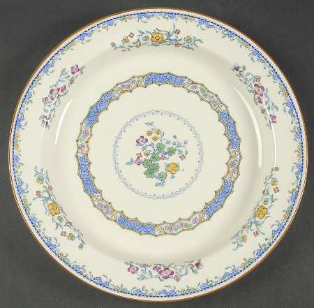 Morella Blue (H2878, Dark Cream Background) 12" Chop Plate (Round Platter)