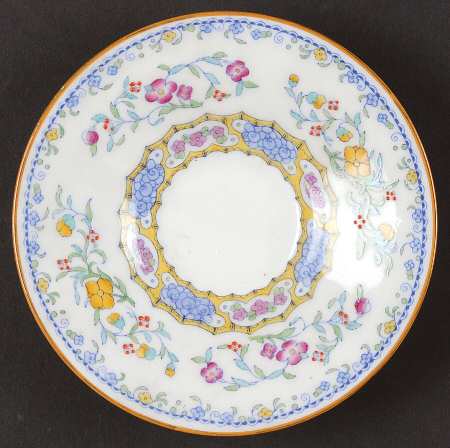 Morella Blue (H2474, Light Cream Background) Saucer