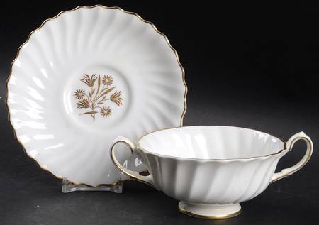 Napier Footed Cream Soup Bowl & Saucer Set