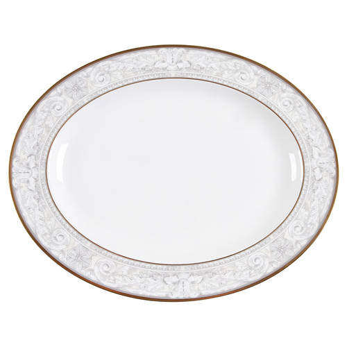 Naples (Gold Trim) 13" Oval Serving Platter