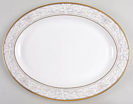 Naples (Gold Trim) 16" Oval Serving Platter