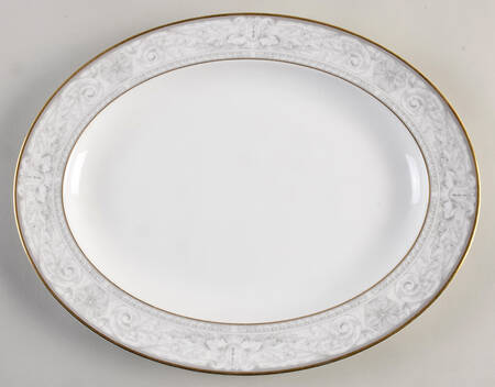 Naples (Gold Trim) 13" Oval Serving Platter