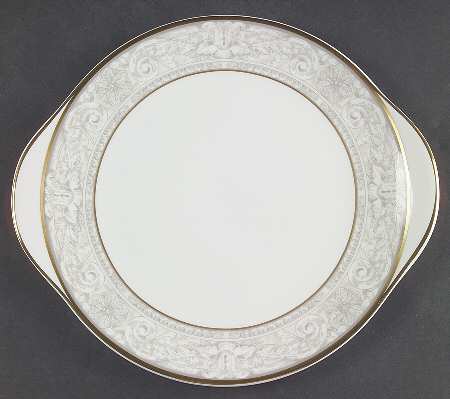 Naples (Gold Trim) Handled Cake Plate