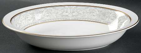 Naples (Gold Trim) 10" Oval Vegetable Bowl