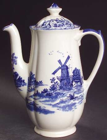 Norfolk Blue (D6294, Scalloped) Coffee Pot & Lid