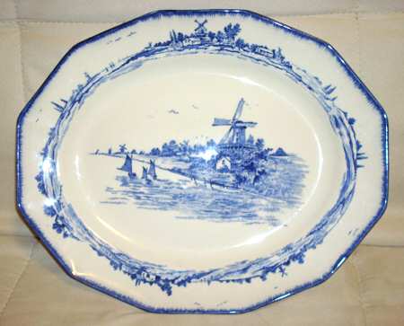 Norfolk Blue (Multisided) 13" Oval Serving Platter