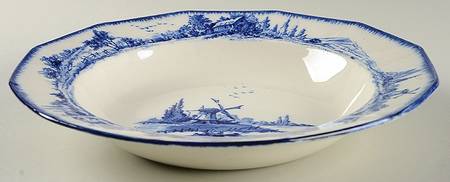 Norfolk Blue (Multisided) 10" Round Vegetable Bowl