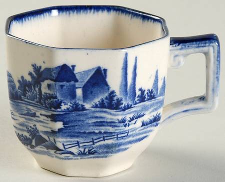 Norfolk Blue (Multisided) Flat Demitasse Cup
