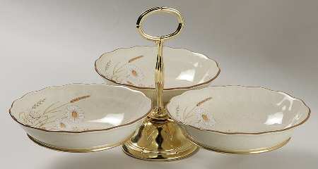 Norfolk 7" x 12" 3-Part Relish & Metal Stand (CERC) HC