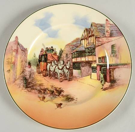 Old English Coaching Scenes Dinner Plate