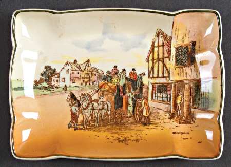 Old English Coaching Scenes Silver Tray