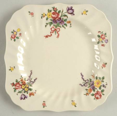 Old Leeds Spray Square Salad Plate