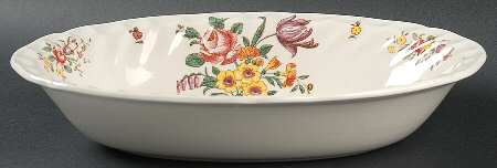 Old Leeds Spray 10" Oval Vegetable Bowl