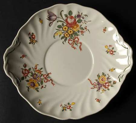 Old Leeds Spray Handled Cake Plate