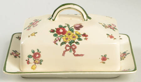 Old Leeds Spray Rectangular Covered Butter
