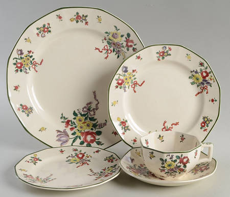 Old Leeds Spray 5 Piece Place Setting