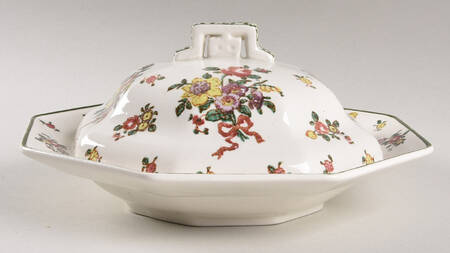 Old Leeds Spray Round Covered Butter