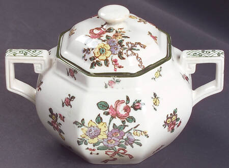 Old Leeds Spray Sugar Bowl & Lid