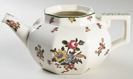 Old Leeds Spray Small Teapot No Lid