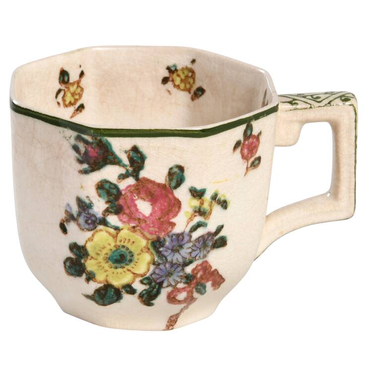 Old Leeds Spray Flat Demitasse Cup