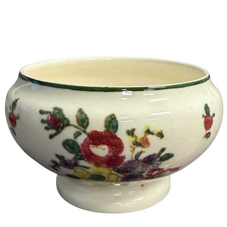 Old Leeds Spray Open Sugar Bowl