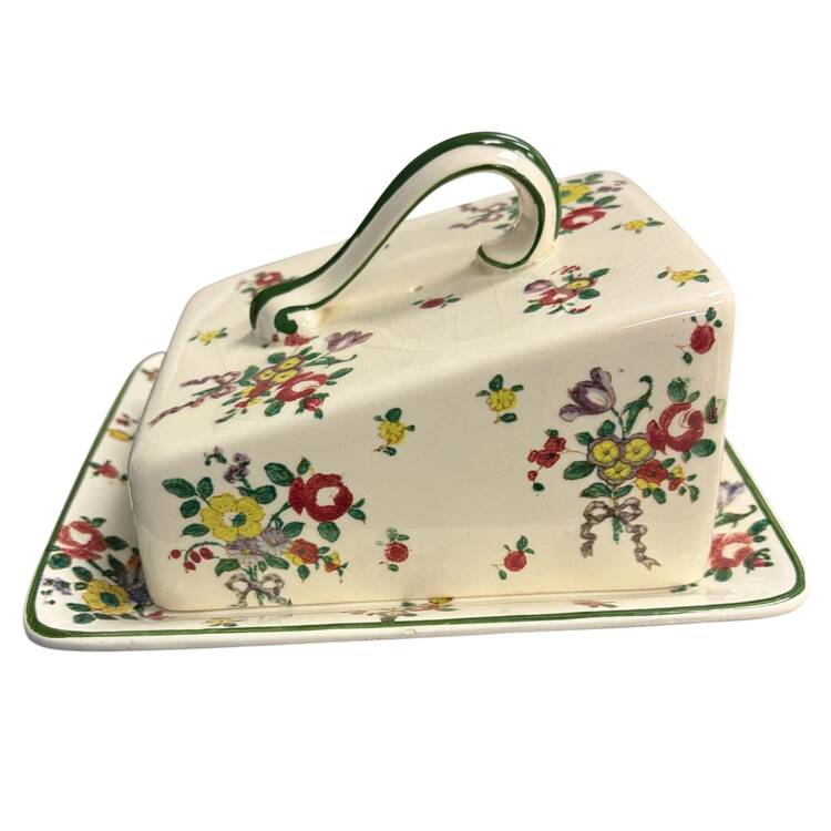 Old Leeds Spray Cheese Dish with Lid (Wedge)