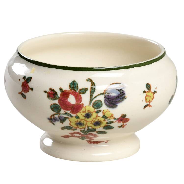 Old Leeds Spray Open Sugar Bowl